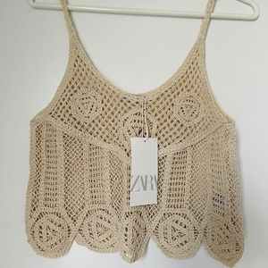 Zara Crochet Crop Top - Sleeveless